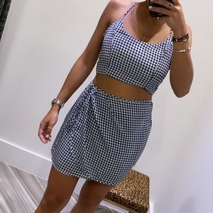 Plaid two pieces set -Size small